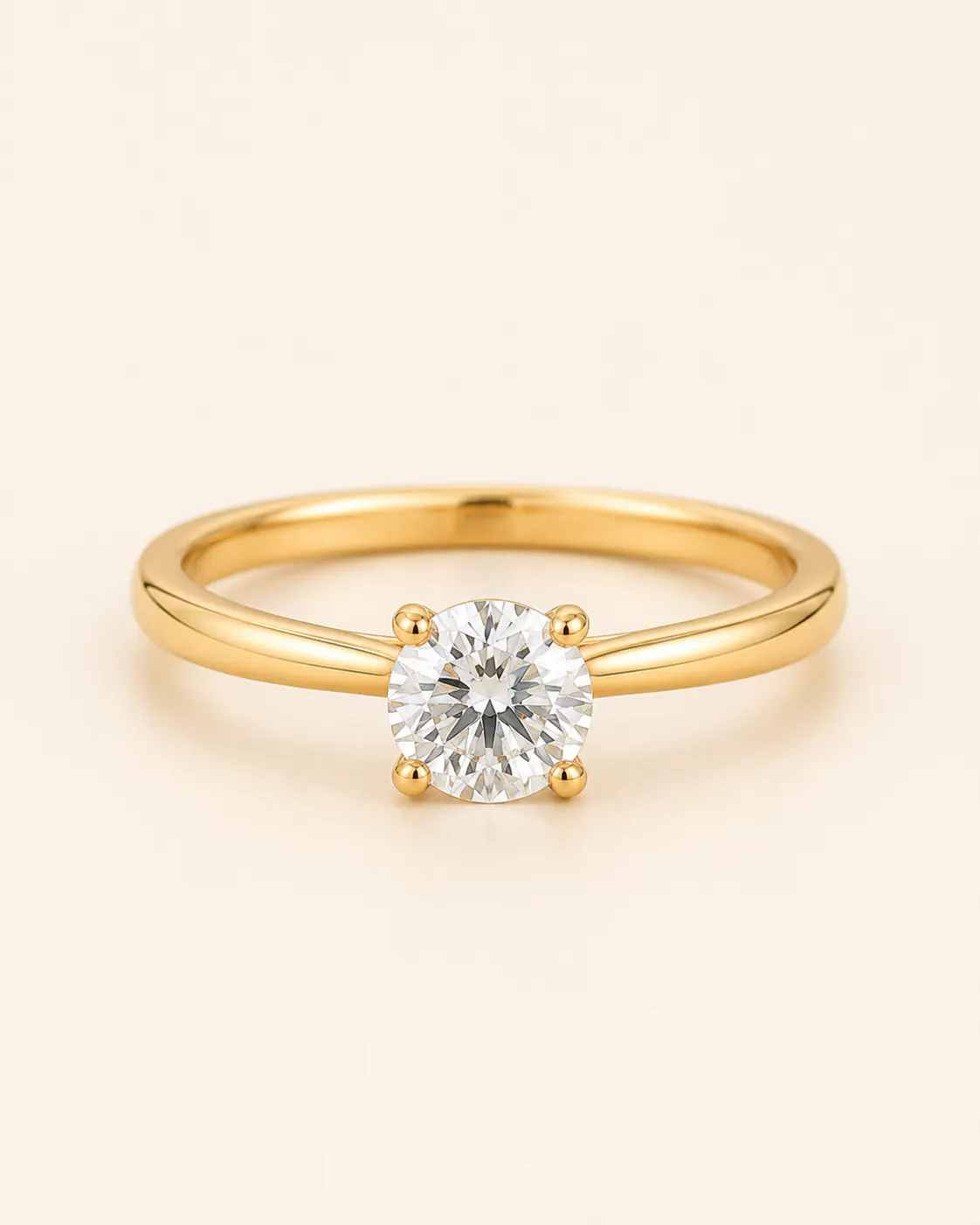Solitaire diamond engagement ring